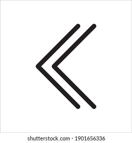 Left arrow isolated on white background.