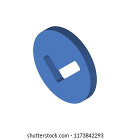 Left arrow isometric left top view 3D icon