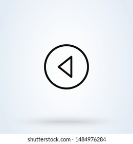 left arrow line art. Simple vector modern icon design illustration.