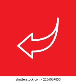 Left arrow line icon, App interface graphics resource, vector illustration.