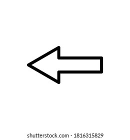 Left arrow line icon. Design template vector