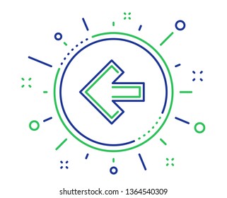 Left arrow line icon. Direction Arrowhead symbol. Navigation pointer sign. Quality design elements. Technology left arrow button. Editable stroke. Vector