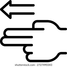 left arrow line icon illustration vector