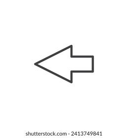 Left Arrow line icon. linear style sign for mobile concept and web design. Arrow pointing to the left outline vector icon. Backward or previous symbol, logo illustration. Vector graphics
