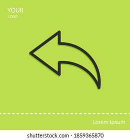 left arrow line icon, outline vector illustration.