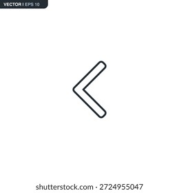 Seta para a esquerda, sinal de estilo linear para conceito móvel e web design. Símbolo, ilustração de logotipo. Gráficos de vetor perfeitos com pixel