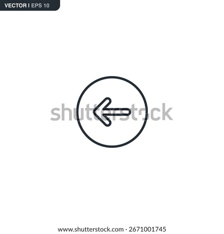 Left arrow, linear style sign for mobile concept and web design. Symbol, logo illustration. Pixel perfect vector graphics