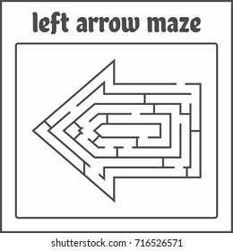 Left Arrow Maze, Labyrinth For Kids