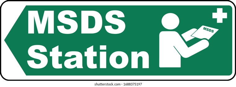 Left Arrow MSDS Station Sign Material Safety Data Sheet 