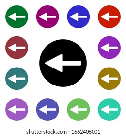 Left arrow multi color style icon. Simple glyph, flat vector of web icons for ui and ux, website or mobile application