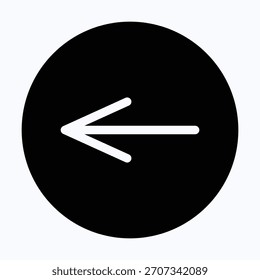 Left Arrow Navigation Symbol Isolated Circular Vector Icon.