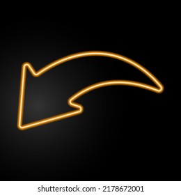 left arrow neon sign, modern glowing banner design, colorful modern design trends on black background. Vector illustration.
