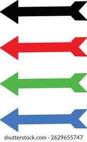 left arrow on white background. left arrow set.