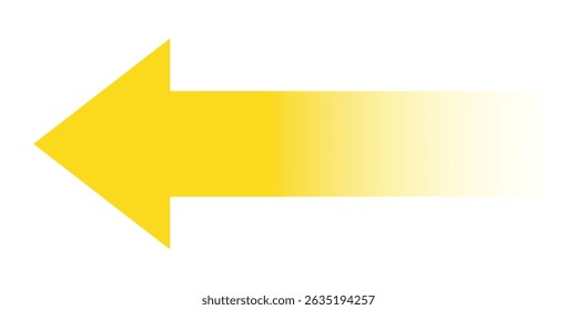 Left arrow on white background representing bold directional symbol for navigation, pointing left, isolated graphic for infographic, presentation, or web design use.