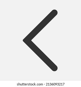 Left arrow outline isolated flat design vector illustration on white background.