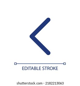 Left arrow pixel perfect RGB color ui icon. Navigation direction. Pointing sign. Simple filled line element. GUI, UX design for mobile app. Vector isolated pictogram. Editable stroke. Arial font used