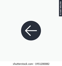 Linker Pfeil, hochwertiges Flachsymbol. Vektorlogo-Konzept für Web-Grafiken, EPS10