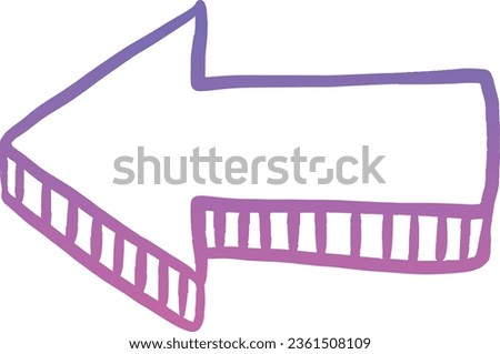 Left Arrow Purple Pink Gradient Line Art