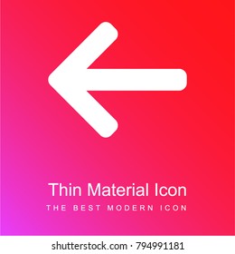 Left arrow red and pink gradient material white icon minimal design