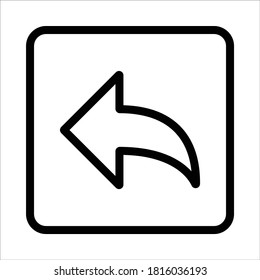 Left Arrow, Reply Messsage, Chat, Communication Signs, Black and White Icon