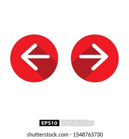 Left arrow and right arrow on white background. Vector illustration.