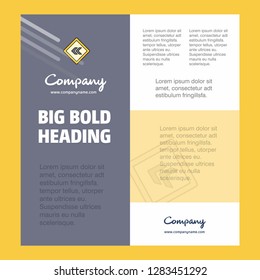 Left arrow road sign board Business Company Poster Template. with place for text and images. vector background