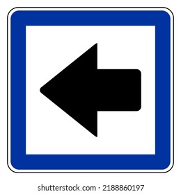 Left arrow and road sign on white