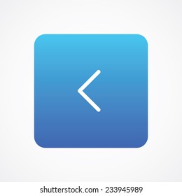 Left arrow rounded button for web, site, mobile, application. Vector illustration. Simple flat metro style