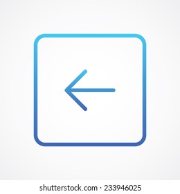 Left arrow rounded button for web, site, mobile, application. Vector illustration. Simple flat metro style