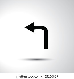 Left arrow sign flat icon illustration