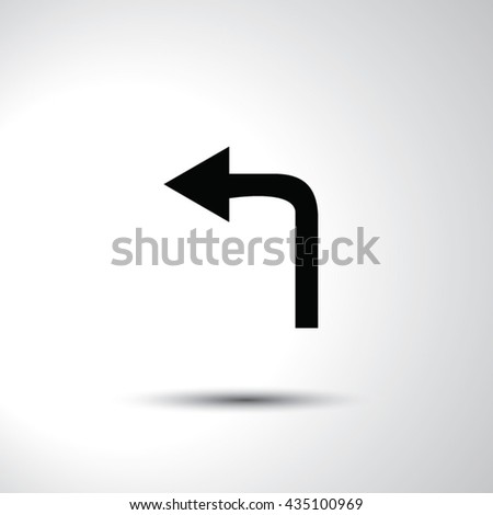 Left arrow sign flat icon illustration