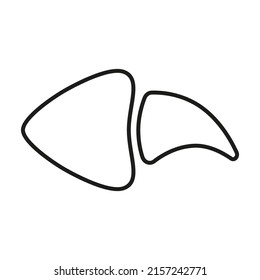 Linksbogen-Symbol für einfache Linie, Vektorsymbol für Benutzeroberfläche.