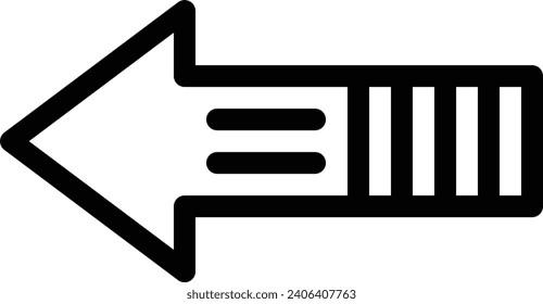 Left arrow single vector line icon