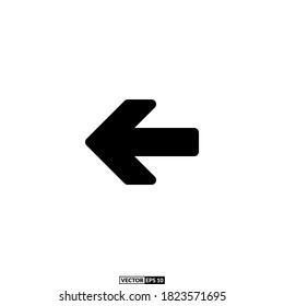 left arrow solid icon, design inspiration vector template for interface