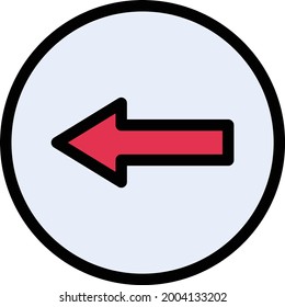 left arrow vector color line icon