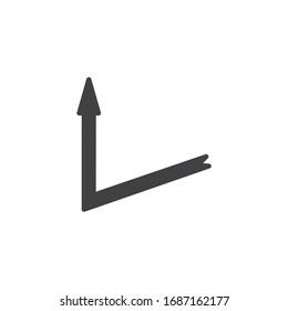 Left up arrow vector icon. filled flat sign for mobile concept and web design. Arrow pointer glyph icon. Symbol, logo illustration. Vector graphics