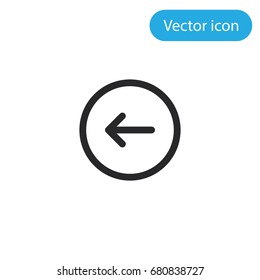 Left arrow vector icon, illustration symbol