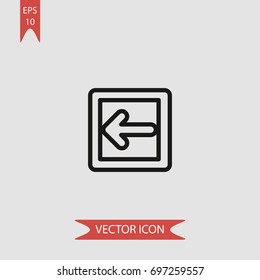 Left arrow vector icon, illustration symbol