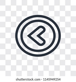 Left arrow vector icon isolated on transparent background, Left arrow logo concept