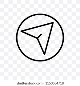 Left arrow vector icon isolated on transparent background, Left arrow logo concept