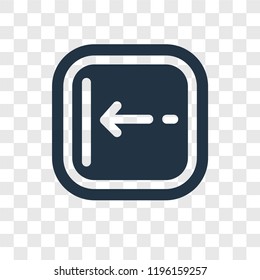 Left arrow vector icon isolated on transparent background, Left arrow transparency logo concept