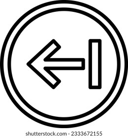 Left Arrow Vector Icon Line Style