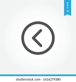 Left arrow vector icon, simple sign for web site and mobile app.