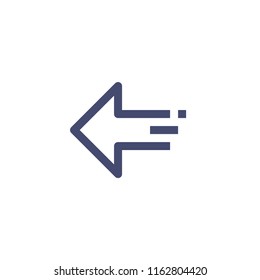 Left Arrow Vector Line Icon Pixel Perfect. Editable 2 Pixel Stroke Weight. Direction Icon for Website Mobile App Presentation