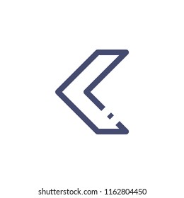 Left Arrow Vector Line Icon Pixel Perfect. Editable 2 Pixel Stroke Weight. Direction Icon for Website Mobile App Presentation