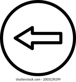 left arrow vector thin line icon