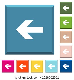 Left arrow white icons on edged square buttons in various trendy colors