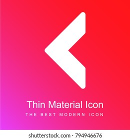 Left arrowhead red and pink gradient material white icon minimal design