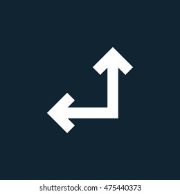Up and left arrows of straight angle icon Vector Illustration Image Web Material icon  Flat 