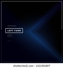 Left Arrow/Turn Signal Smooth Flowing Lines Layout/Cover. Minimalist Creative Design Concept Vector Illustration.